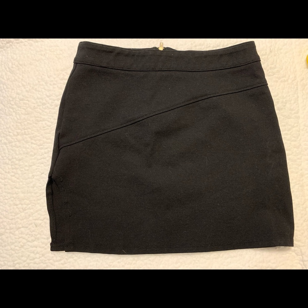 Black mini skirt with slit on side
